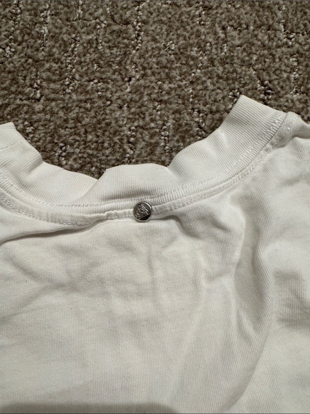 Loewe White Short Sleeve Graphic Tee with Blue  denim Motif - Picture 5 of 9